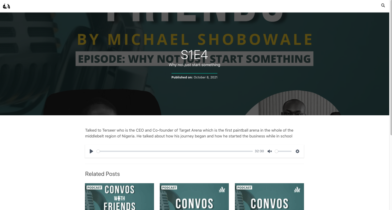 Podcast episode detail page