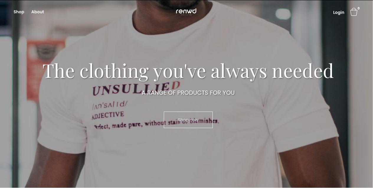 renewed apparel website screenshot