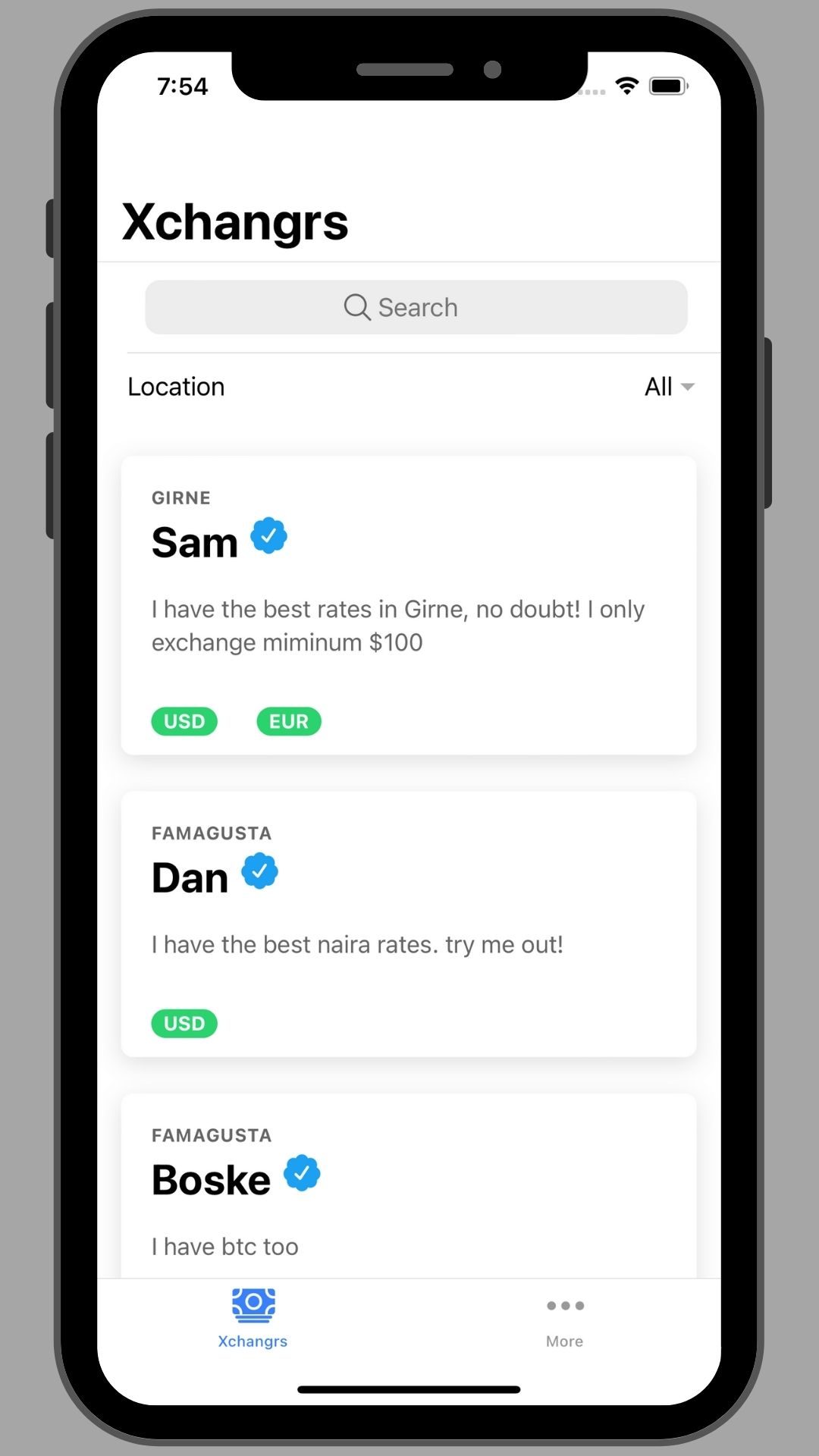 Xchangr App